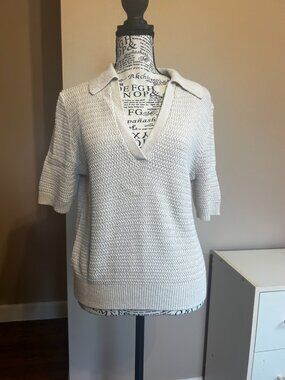 The Reset R Label Eco Polo Short Sleeve Sweater Cream S